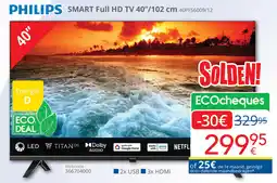 Eldi Philips Smart Full HD TV 40PFS6009/12 aanbieding