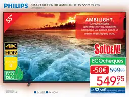 Eldi Philips Smart Ultra HD Ambilight TV 55PUS8009/12 aanbieding
