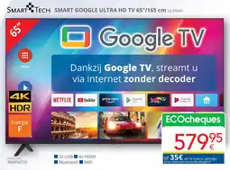 Eldi Smart Tech Smart Google Ultra HD TV LE-65VA1 aanbieding