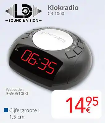 Eldi LD Sound & Vision Klokradio CR-1000 aanbieding