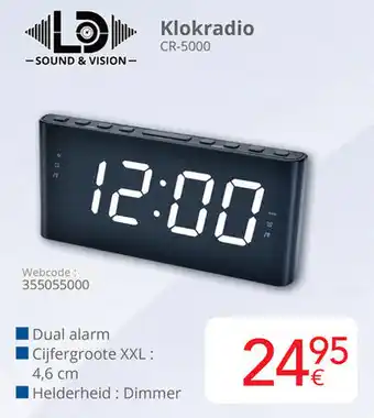 Eldi LD Sound & Vision Klokradio CR-5000 aanbieding
