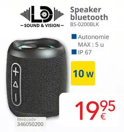 Eldi LD Sound & Vision Speaker bluetooth BS-0200BLK aanbieding