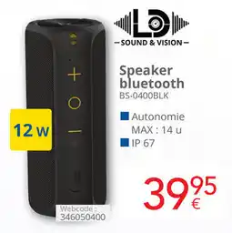 Eldi LD Sound & Vision Speaker bluetooth BS-0400BLK aanbieding
