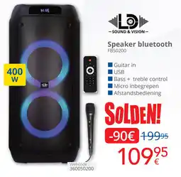 Eldi LD Sound & Vision Speaker bluetooth FBS0200 aanbieding