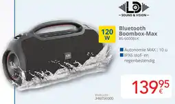 Eldi LD Sound & Vision Bluetooth Boombox Max BS-6000BLK aanbieding