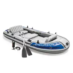 Decathlon INTEX Excursion 5 Opblaasboot met roeispanen en pomp 68325NP aanbieding