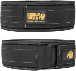 Decathlon 4 Inch Nylon Lifting Belt - Zwart/Goud aanbieding