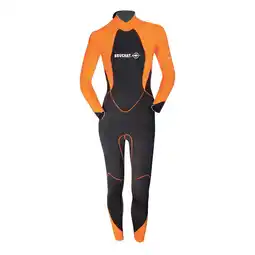 Decathlon ATOLL 3 mm duikpak voor dames, oranje en zwart aanbieding