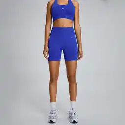Decathlon Short Dames Low Sculpt Scrunch - Blauw aanbieding