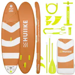 Decathlon Opblaasbaar Supboard met Premium Accessoires, HUIIKE, Oranje, Hoge Stabiliteit aanbieding