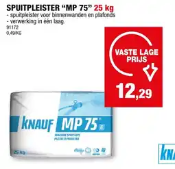 Hubo Knauf MP75 spuitgips 25kg aanbieding