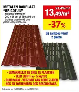 Hubo Bricotuil dakplaat 250x98 cm 0,5mm terracotta aanbieding