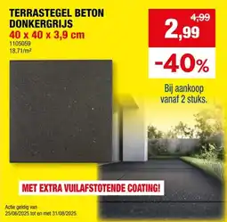 Hubo Hubo terrastegel 40x40x3,9 cm gecoat donker grijs aanbieding