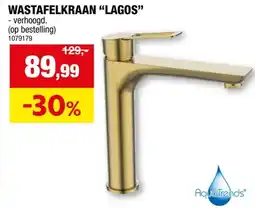 Hubo Aquatrends Lagos wastafelmengkraan verhoogd geborsteld messing aanbieding