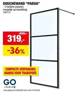 Hubo Van Marcke go Padua douchewand helder 3 panelen aanbieding