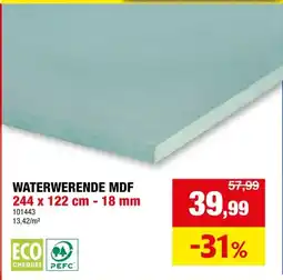 Hubo MDF-plaat waterwerend 244x122 cm 18mm aanbieding