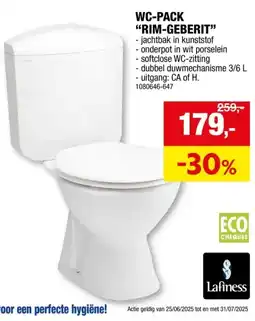 Hubo Lafiness Rim-Geberit WC-pack CA aanbieding
