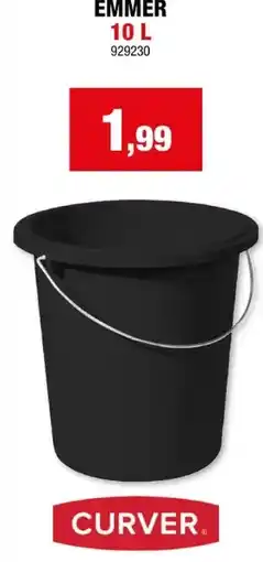 Hubo Curver Simply emmer 10l zwart aanbieding