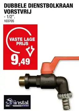 Hubo Saninstal Dubbeldienstkraan met kogel M1/2 anti-vorst aanbieding