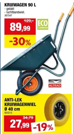 Hubo Altrad Kruiwagen 90l donkergroen aanbieding