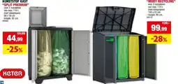 Hubo Keter Split premium opbergkast voor afval sorteren 68x92x39 cm aanbieding
