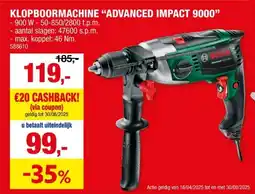 Hubo Bosch AdvancedImpact 9000 klopboormachine + 4 accessoires aanbieding