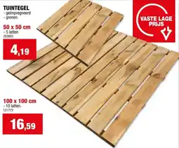 Hubo Cartri Tuintegel 100x100x3 cm 1m² grenenhout aanbieding