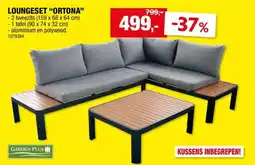 Hubo Garden Plus Ortona loungeset antraciet/grijs aanbieding