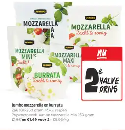 Jumbo Jumbo mozzarella en burrata aanbieding