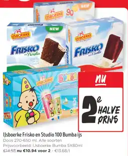 Jumbo IJsboerke Frisko en Studio 100 Bumba ijs aanbieding