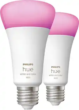 Coolblue Philips Hue White and Color E27 1600lm 2-pack aanbieding