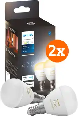 Coolblue Philips Hue Luster Ampoule Sphérique White Ambiance E14 Lot de 4 aanbieding