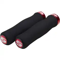 Decathlon Contour schuimrubber handvatten - lock-on - zwart - lockring rood aanbieding