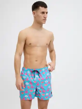 Decathlon Zwembroek heren JPSTMAUI Novelty AOP Scuba Blauw aanbieding