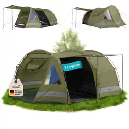 Decathlon Tunneltent Kambo 4 - 4 persoons tent - 420x275 cm - 1 slaapcabine - Muggengaas aanbieding