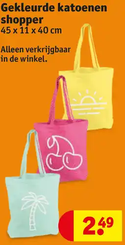 Kruidvat Gekleurde katoenen shopper aanbieding