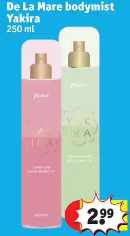 Kruidvat De La Mare bodymist Yakira aanbieding