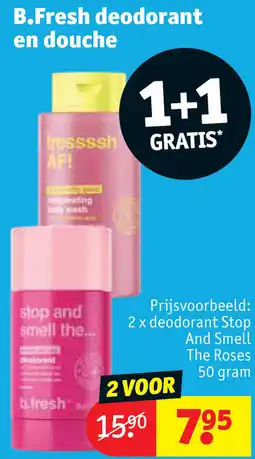 Kruidvat B.Fresh deodorant en douche aanbieding
