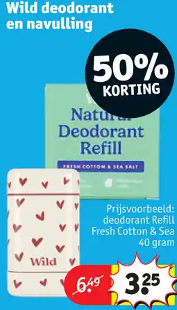 Kruidvat Wild deodorant en navulling aanbieding