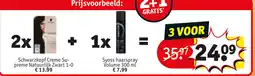 Kruidvat Schwarzkopf Creme Su- preme Natuurlijk Zwart 1-0 + Syoss haarspray Volume aanbieding