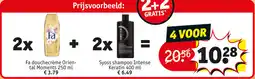 Kruidvat Fa douchecrème Oriental Moments + Syoss shampoo Intense Keratin aanbieding