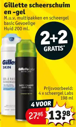 Kruidvat Gillette scheerschuim en gel aanbieding