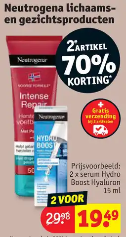 Kruidvat Neutrogena lichaams en gezichtsproducten aanbieding