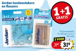 Kruidvat Jordan tandenstokers en flossers aanbieding