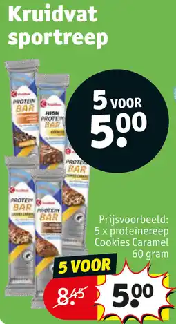 Kruidvat 5 x proteïnereep Cookies Caramel 60 gram aanbieding