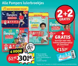 Kruidvat Alle Pampers luierbroekjes aanbieding