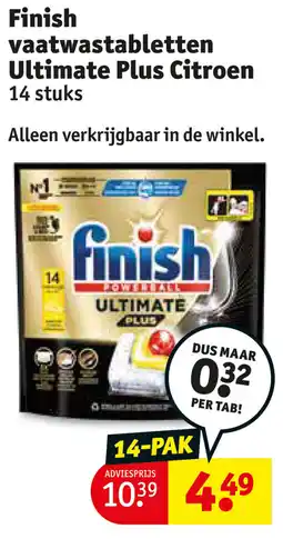 Kruidvat Finish vaatwastabletten Ultimate Plus Citroen aanbieding