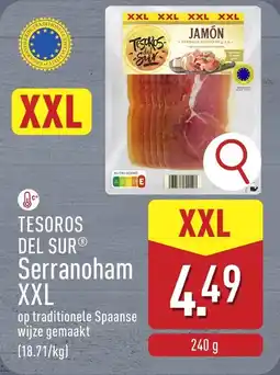 ALDI Tesoros Del Sur Serranoham XXL aanbieding