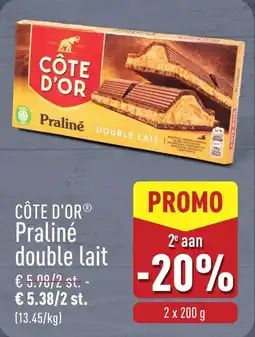 ALDI Côte d'Or praliné double lait aanbieding