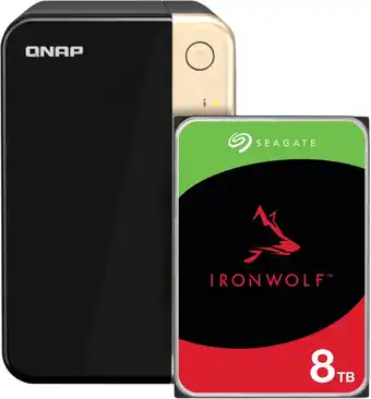 Coolblue QNAP TS-264-8G, Seagate Ironwolf 8TB aanbieding